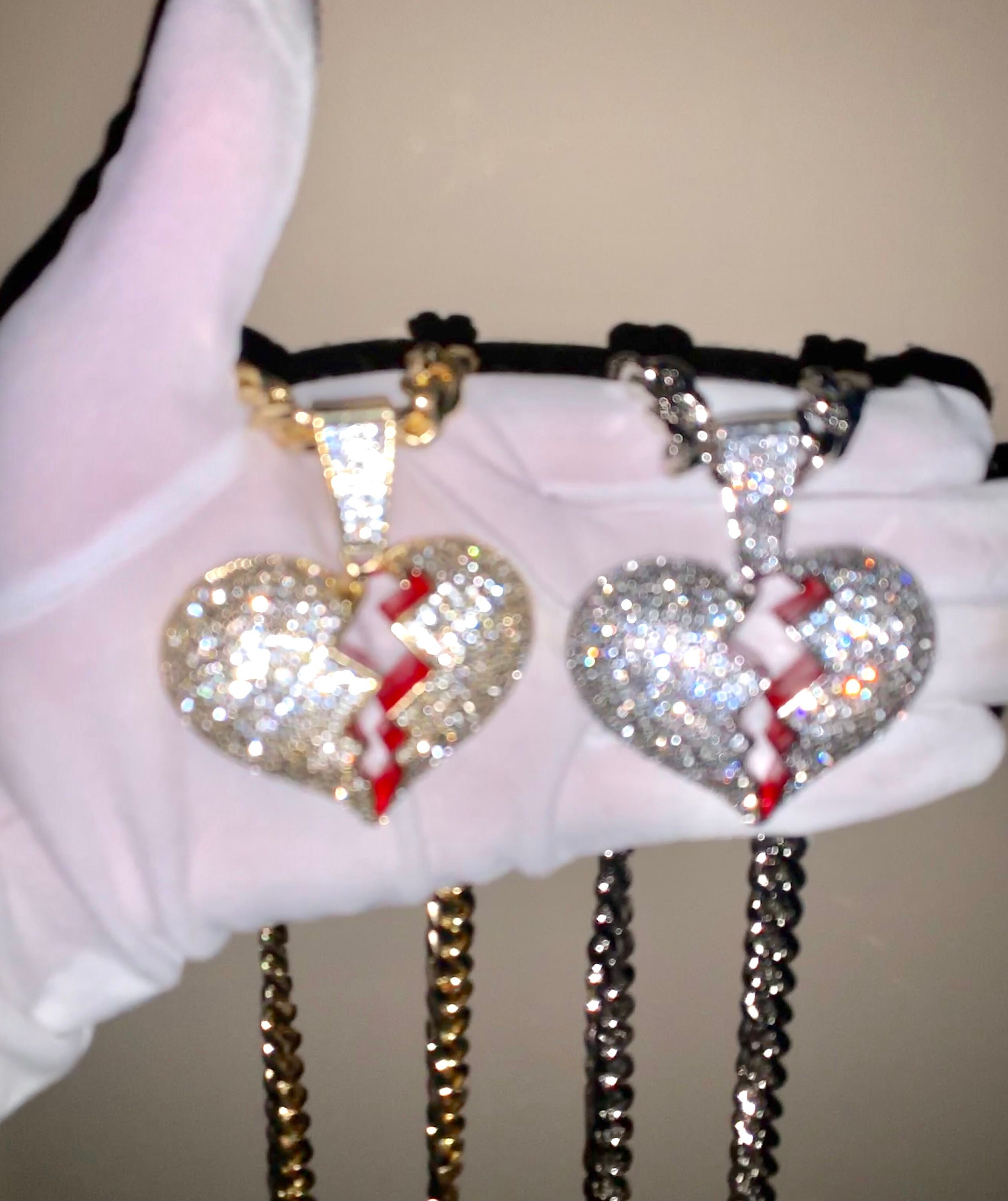 Iced out heart chain sale
