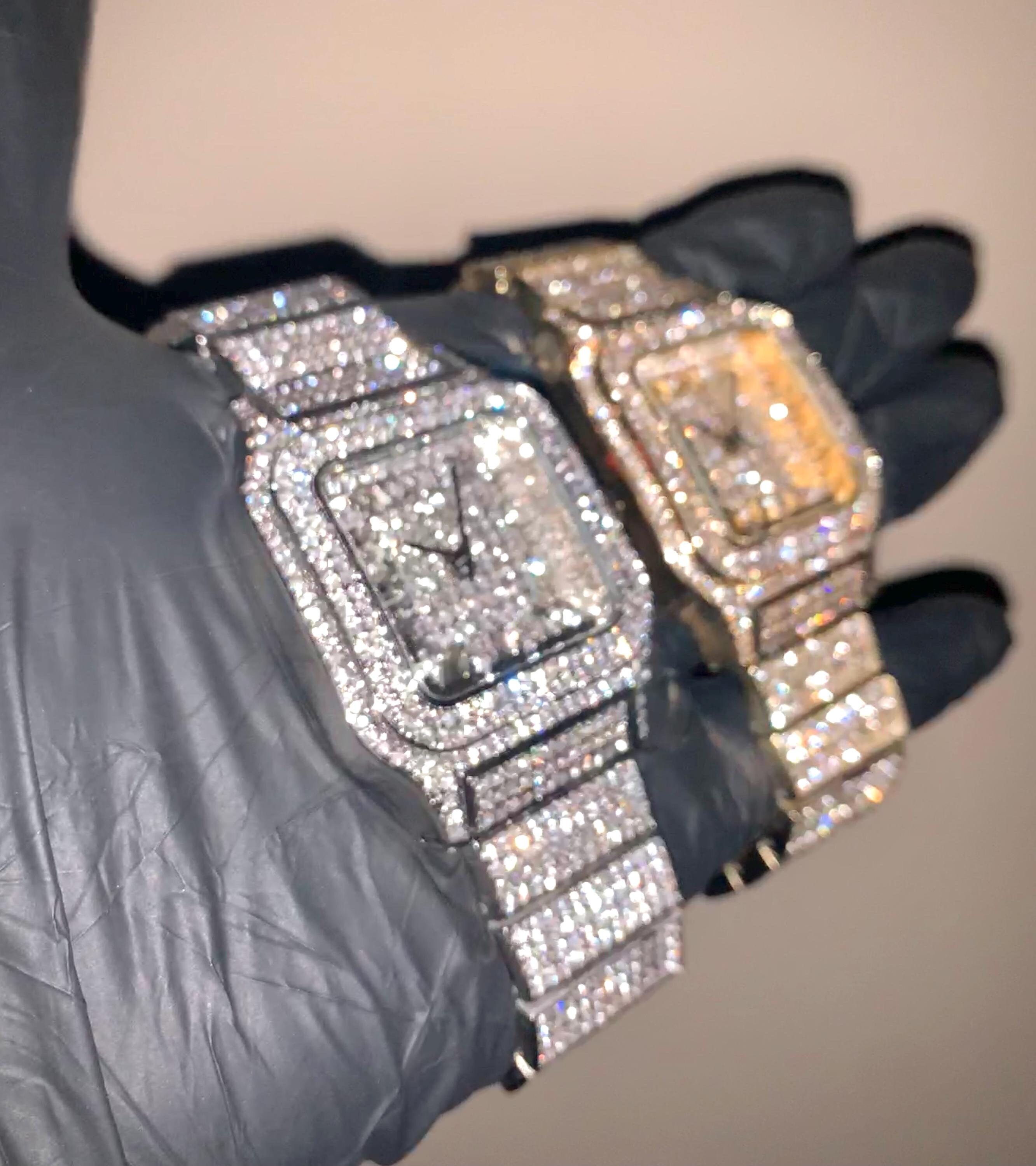 Iced Out Cartier Watch Etsy Canada