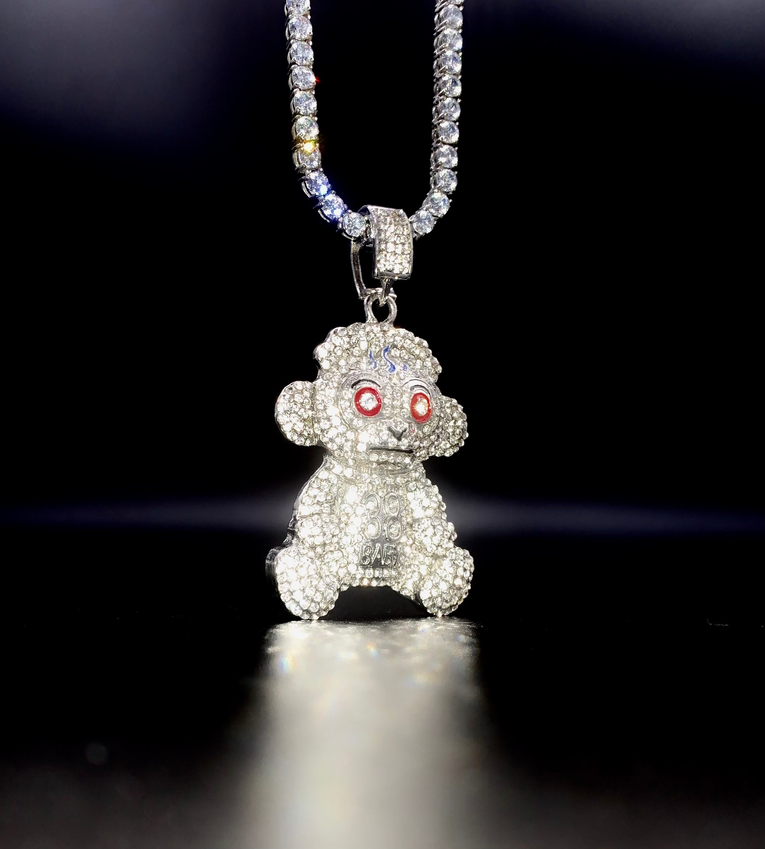 NBA Youngboy Monkey 18k Gold/white Gold CZ Diamond Hiphop Iced - Etsy