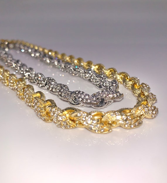 Iced out rope chain best sale