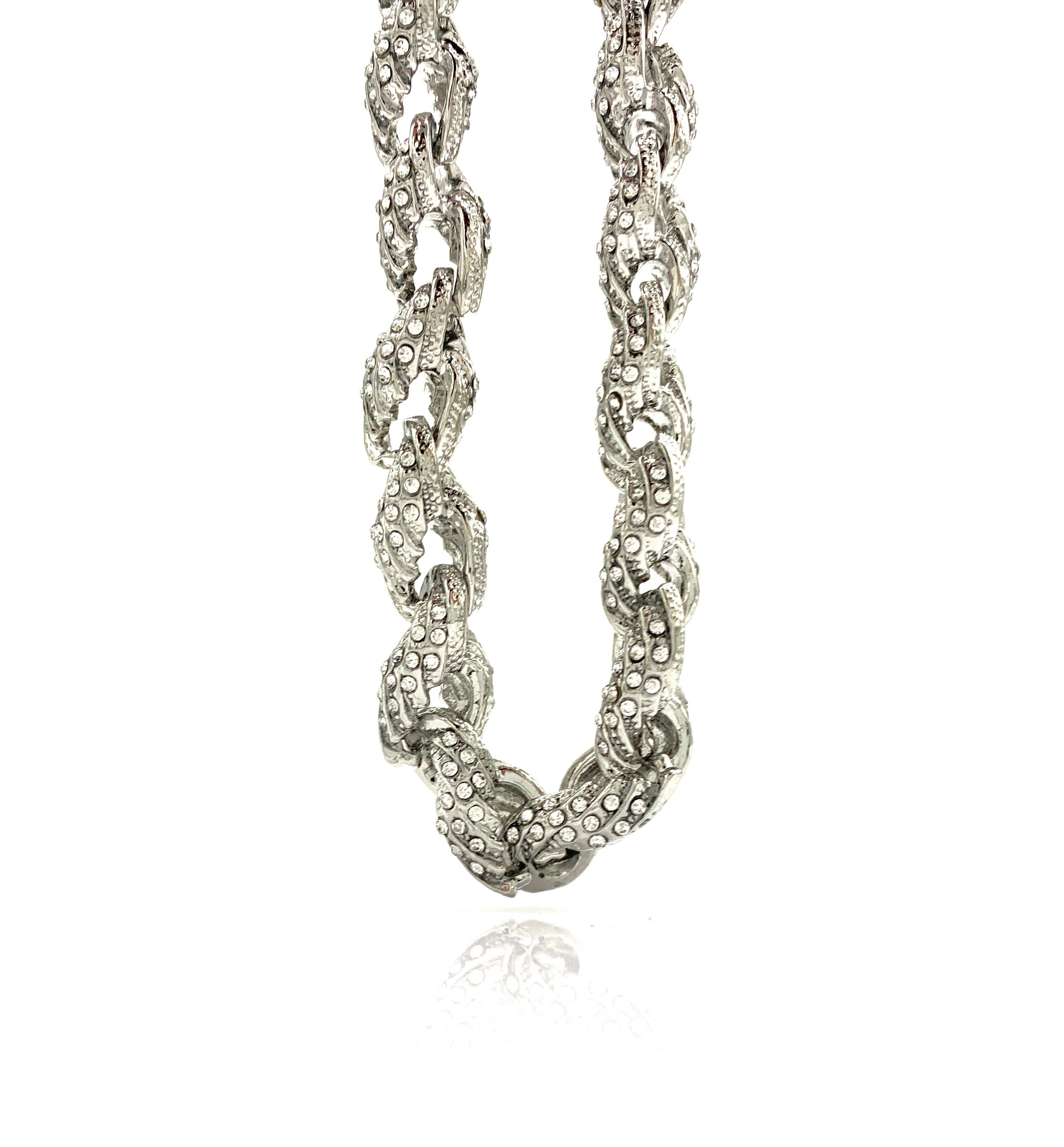 14k Gold/white Gold Iced-out 10mm Rope 