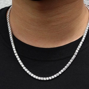 4mm 14k Gold/White Gold Plated Diamond Luxury Hiphop Tennis Stone Chain