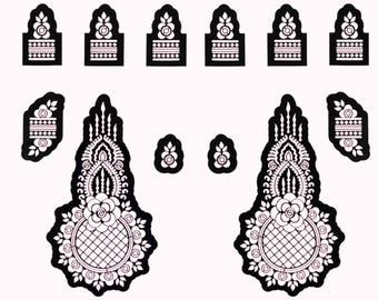 Henna stencils , Stencil for Henna , Mehndi Stencils , Henna tattoo stencils , Mandela henna design