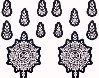 Henna stencils , Stencil for Henna , Mehndi Stencils , Henna tattoo stencils , Mandela henna design