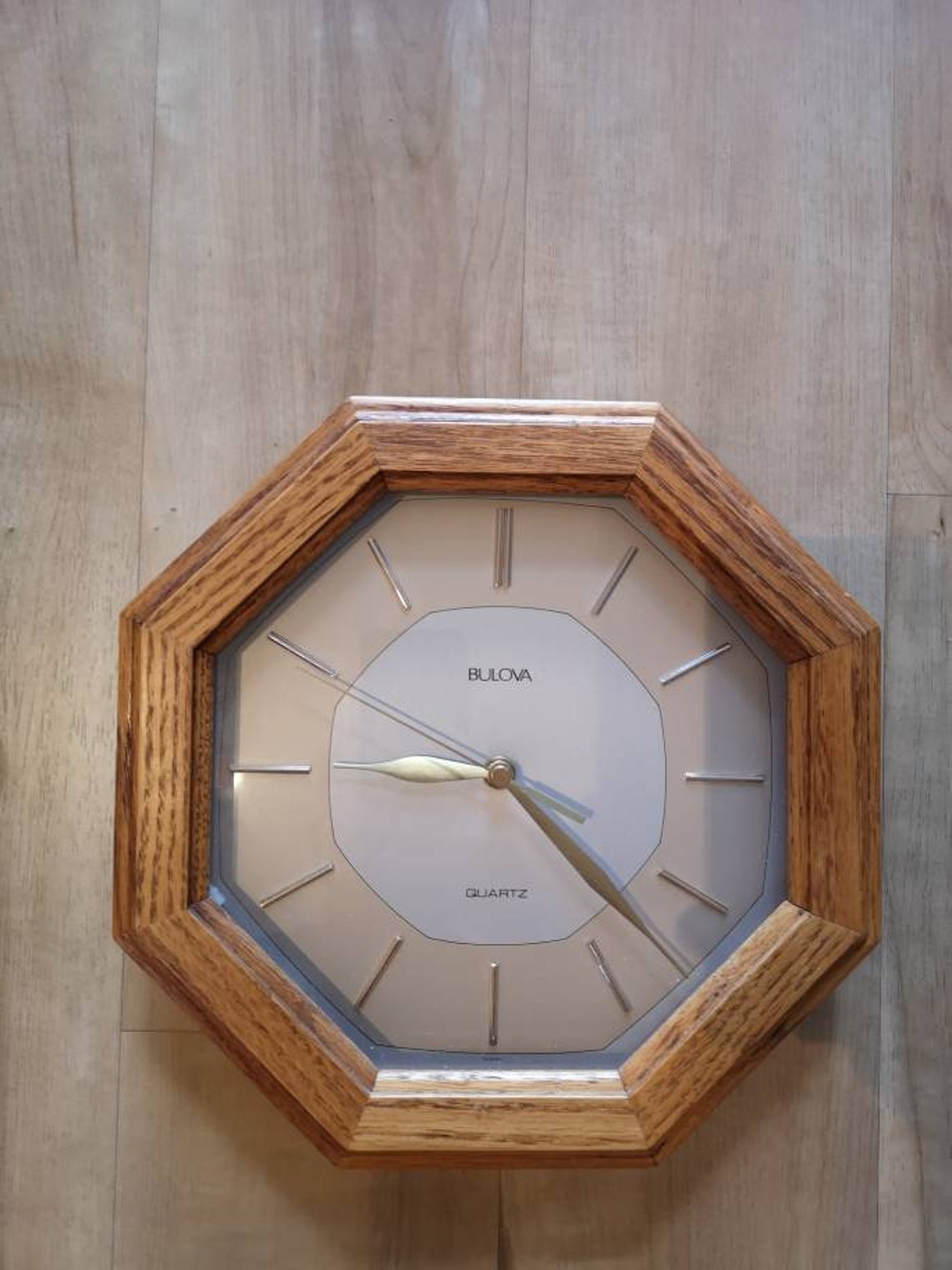 Bulova Solid Wood Quartz Wall Clock Etsy