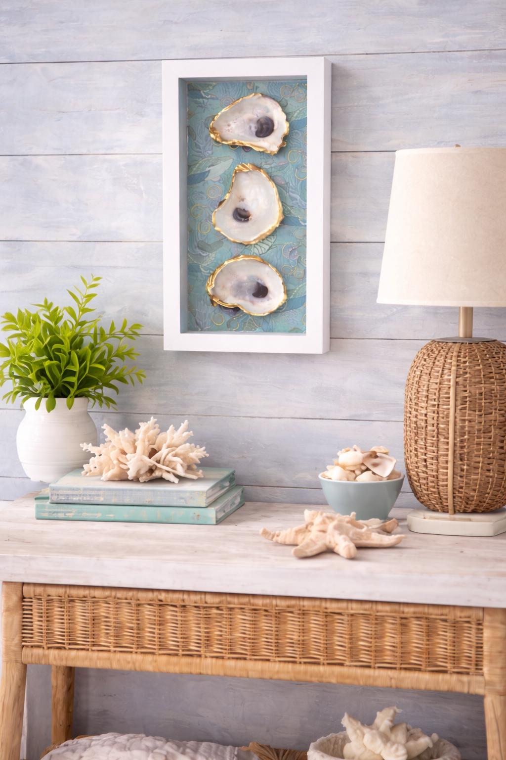 Coastal Oyster Shell Shadow Box Wall Art – Seaside Home Accent - Etsy