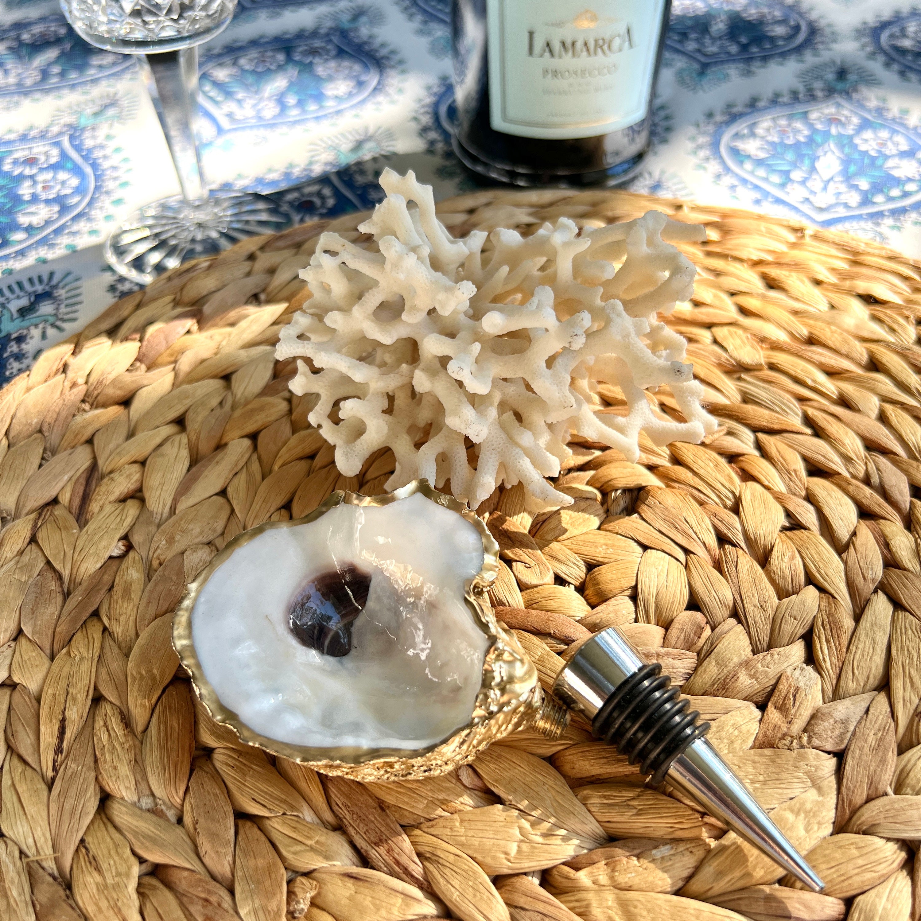 Oyster Shell Wine Stopper Shell Bottle Stopper Coastal Etsy