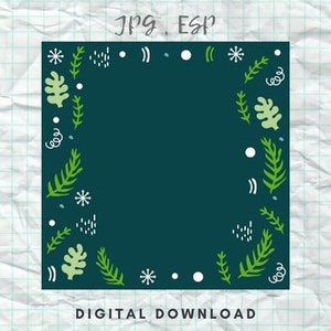 Marco de Navidad sobre fondo verde para su diseño de marco de Feliz Navidad y Feliz Año Nuevo.