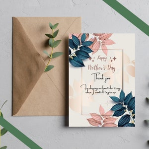 Elegant Floral Mother's Day Cards: Printable Instant Download with Heartfelt Messages.