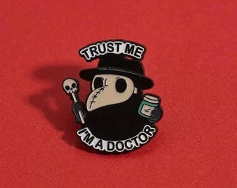 Plague Doctor Pin, Dark Humor Brooch Lapel Fashion Accessory