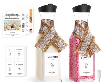 Laundry Dispenser Set with Labels eBook Measure Cups Ribbon Pen Chalkboards