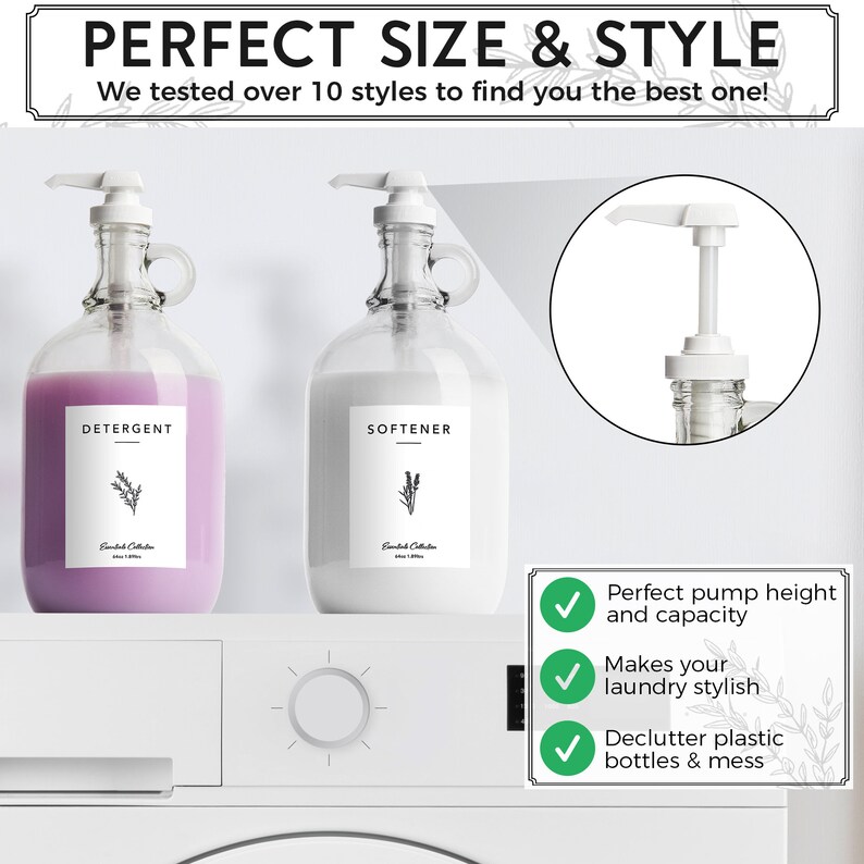 Glass Liquid Laundry Detergent Dispenser 2 Half Gallon Etsy