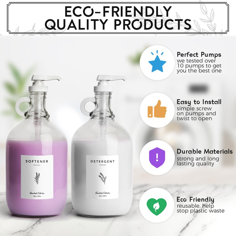 Glass Liquid Laundry Detergent Dispenser 2 Half Gallon Etsy