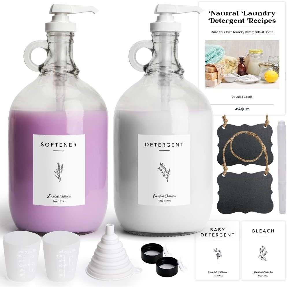 Glass Liquid Laundry Detergent Dispenser 2 Half Gallon Laundry