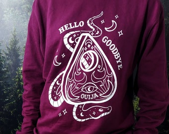 Customized - Ouija Snake Screenprint Sweatshirt | Alternative Black Sweater | Soft Witchy Sweater | Cute Animal Sweater