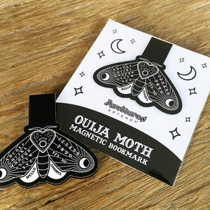 Ouija Moth Magnetic Bookmark | Witchy Bookmark |Goth Booktab |Ouija Board Art |Horror Reader Gift Idea|Spooky Stationery |Butterfly Bookmark