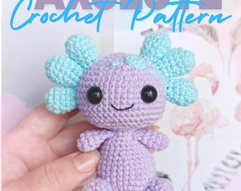 Axolotl crochet pattern, beginner crochet pattern, amigurumi axolotl