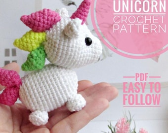 Unicorn Adopt me Amigurumi Crochet Pattern – Easy PDF Tutorial – Mini Plush Toy – Kawaii DIY Gift