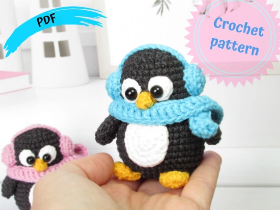Penguin crochet pattern, easy crochet bird pattern