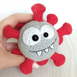 Virus amigurumi, amigurumi crochet pattern, easy crochet toy pattern image 4