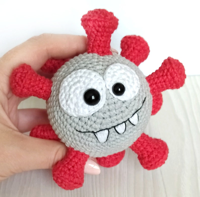 Virus amigurumi, amigurumi crochet pattern, easy crochet toy pattern image 4