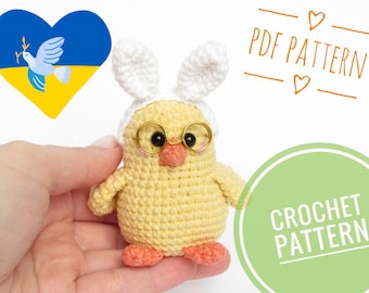 Easter amigurumi crochet pattern, easy crochet bird pattern