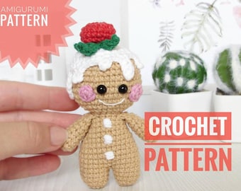 Amigurumi crochet pattern, crochet gingerbread man, cute crochet makes