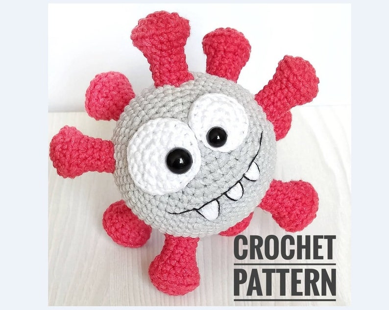 Virus amigurumi, amigurumi crochet pattern, easy crochet toy pattern image 2