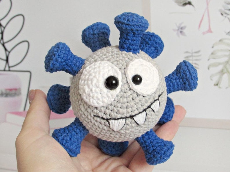 Virus amigurumi, amigurumi crochet pattern, easy crochet toy pattern image 3