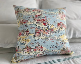 Liberty Riviera - Cushion Cover - 16x16, coastal, decorative cushion, throw pillow, blue, housewarming gift