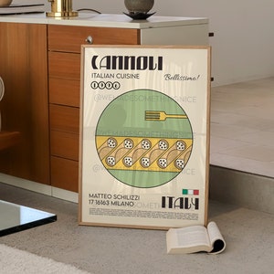 Cannoli Poster, Food Print, Modern Kitchen Decor, Illustration, Italy, Chef Print, Bar Art, Exhibition Poster, Retro Wall Art, Rome