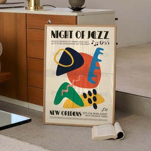 New Orleans Jazz Poster, Music Print, DJ, Music Poster, Kitchen Art, Music Lover, Lyrics Poster, Wall Art, Home Decor, Mid Century Modern