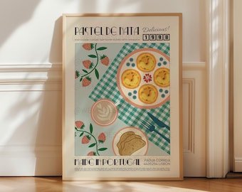 Pastel de Nata Kitchen Wall Art Print | Portuguese Food Poster | Foodie Gift