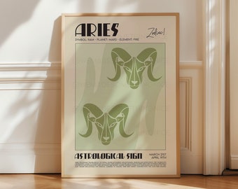 Aries Zodiac Wall Art Print | Astrology Poster | Star Sign Gift Decor