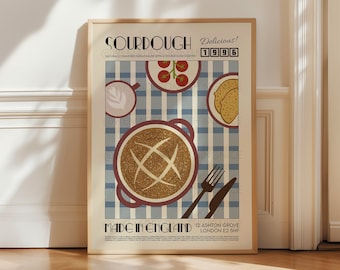 Sourdough Print, Kitchen Art, Kitchen Poster, Kitchen Print, Kitchen Wall Art, Food Poster, Modern Kitchen Decor