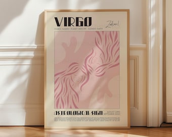 Virgo Poster, Horoscope Print, Horoscope Art, Astrological Wall Art, Illustration, Exhibition Poster, Zodiac Poster