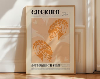 Capricorn Zodiac Wall Art Print | Astrology Poster | Star Sign Gift Decor