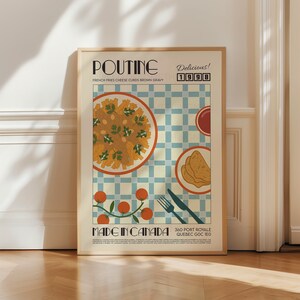 Poutine Poster, Food Art, Kitchen Art, Kitchen Wall Art, Trendy Wall Art, Exhibition Poster, Housewarming, Canada Print