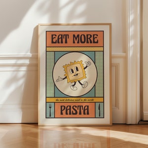 Pasta Poster, Pasta Print, Kitchen Art, Kitchen Wall Art, Trendy Wall Art, Food Poster, Food Print, Food Art, Pasta Gift