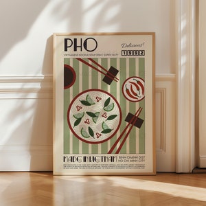Pho Poster, Kitchen Poster, Kitchen Print, Food Print, Modern Kitchen Decor,  Chef Print, Bar Art, Exhibition Poster, Retro Food Poster
