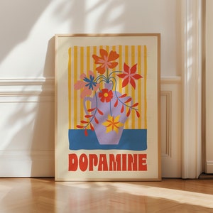 Dopamine Poster, Dopamine Decor, Maximalist Wall Art, Apartment Decor, Retro Wall Art, Trendy Wall Art, Colourful Wall Art