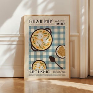 Matzah Balls Print, Kitchen Art, Kitchen Poster, Kitchen Print,  Israel Poster, Retro Art, Kitchen Decor, Food Art, Jewish Art, Israel