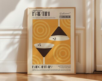 Espresso Martini Wall Art Print | Home Bar Decor | Cocktail Poster