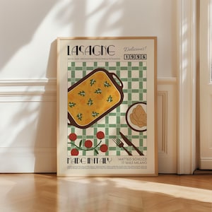 Lasagne Kitchen Wall Art Print | Italian Food Poster | Foodie Gift Decor