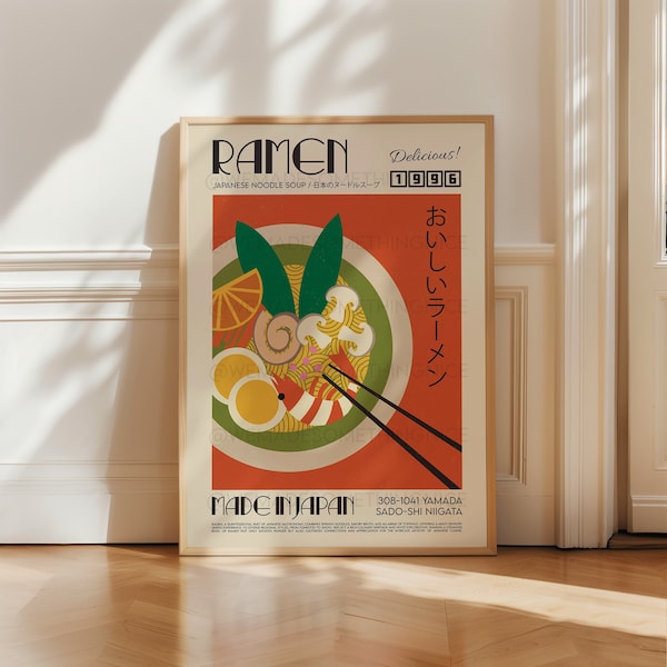Ramen Kitchen Wall Art Print | Japanese Food Poster | Foodie Gift | Noodle Wall Art | Restaurant & Kitchen Decor