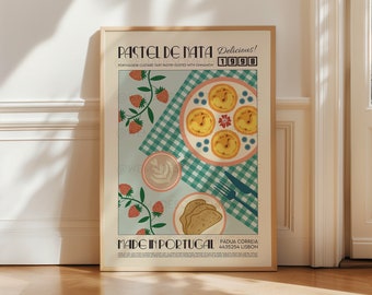Pastel de Nata Kitchen Wall Art Print | Portuguese Food Poster | Foodie Gift