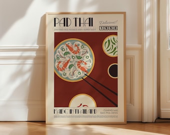 Pad Thai Wall Art | Kitchen Poster Art | Food Lover Gift