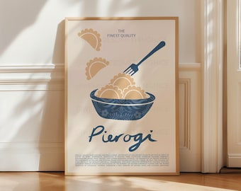 Pierogi Print | Polish Food Wall Art | Kitchen Decor