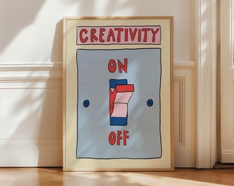 Lámina con cita sobre creatividad / Arte para la pared del estudio creativo / Póster para decoración de oficina / Regalo para artistas