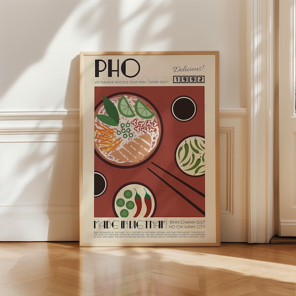 Pho Print | Vietnamese Food Wall Art | Kitchen Decor